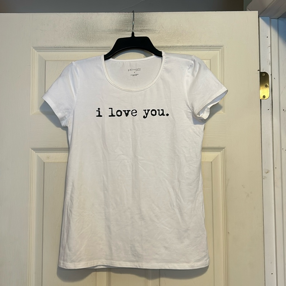 Philosophy “I Love You” White and Black Shirt Size Small